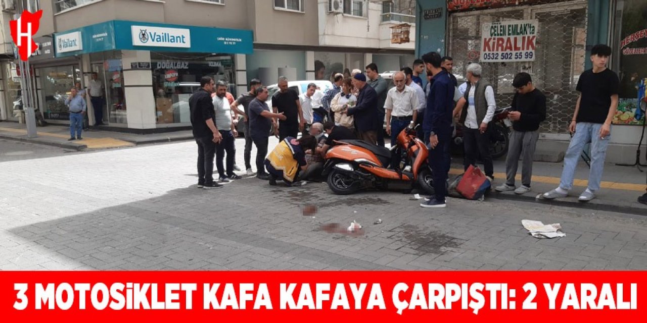3 motosiklet kafa kaya çarpıştı: 2 yaralı