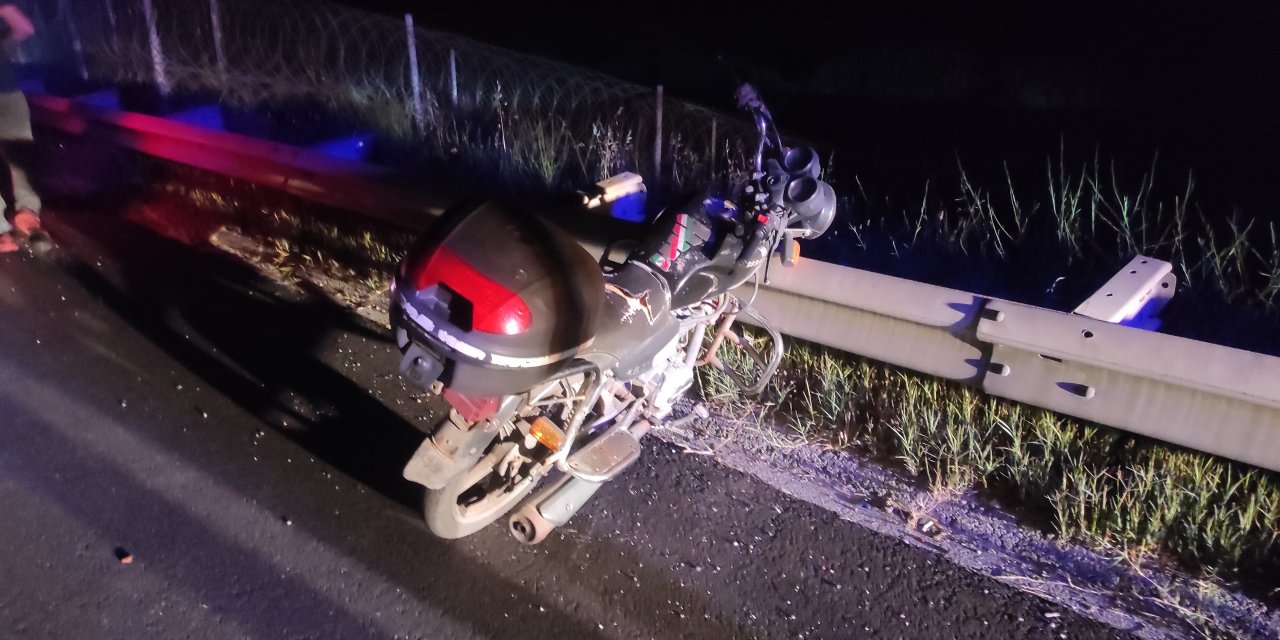 Aydın’da bariyerlere sıkışmış motosiklet bulundu
