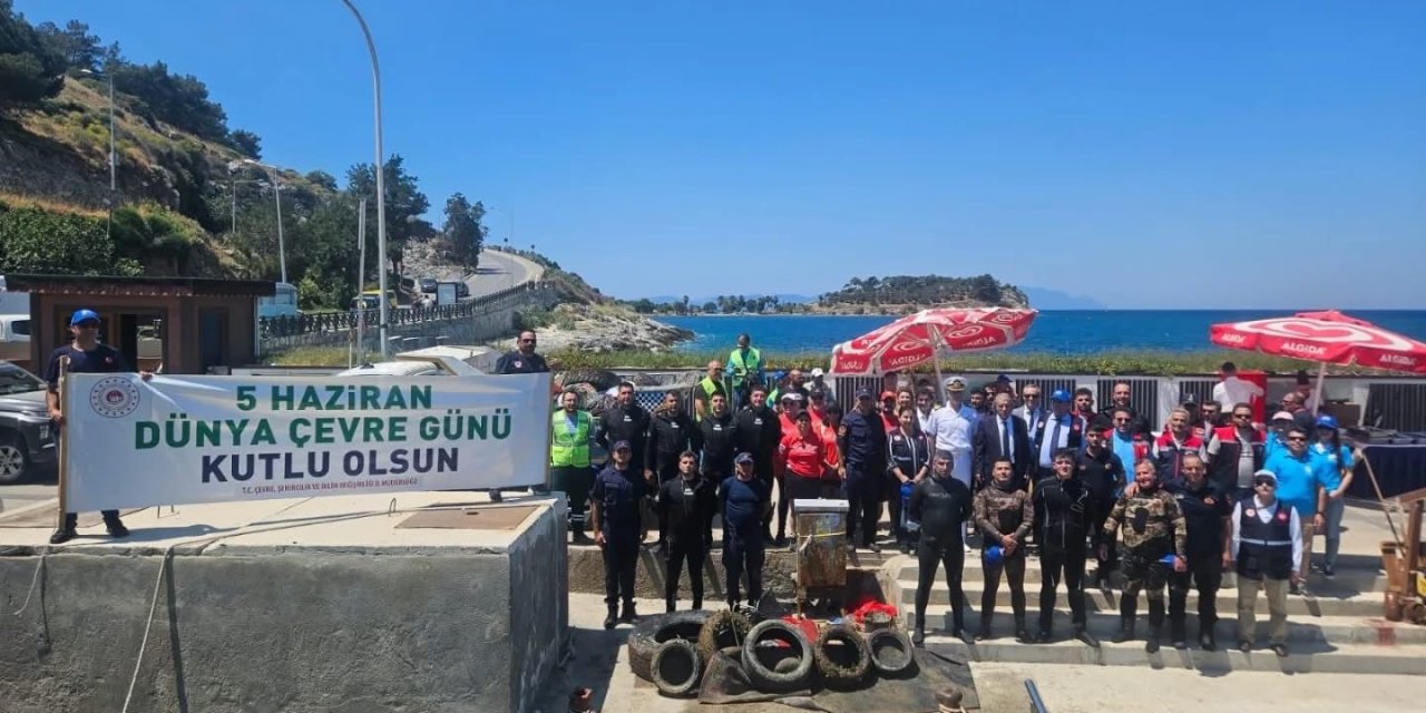 Güvercinada’da deniz dibinden 1.5 ton atık çıkarıldı