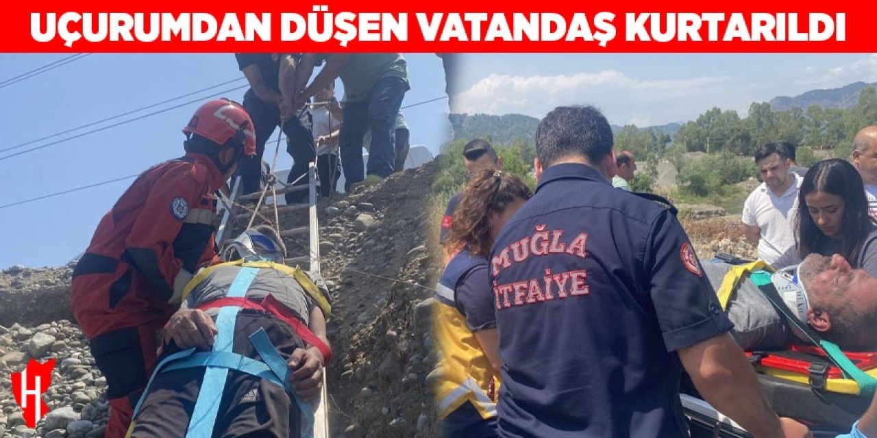 Uçurumdan düşen vatandaş kurtarıldı