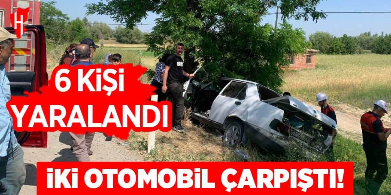 İki otomobil çarpıştı: 6 yaralı