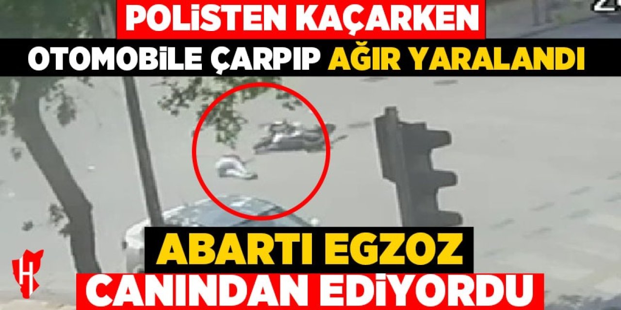 Abartı egzoz canından ediyordu! Polisten kaçarken otomobile çarpıp ağır yaralandı