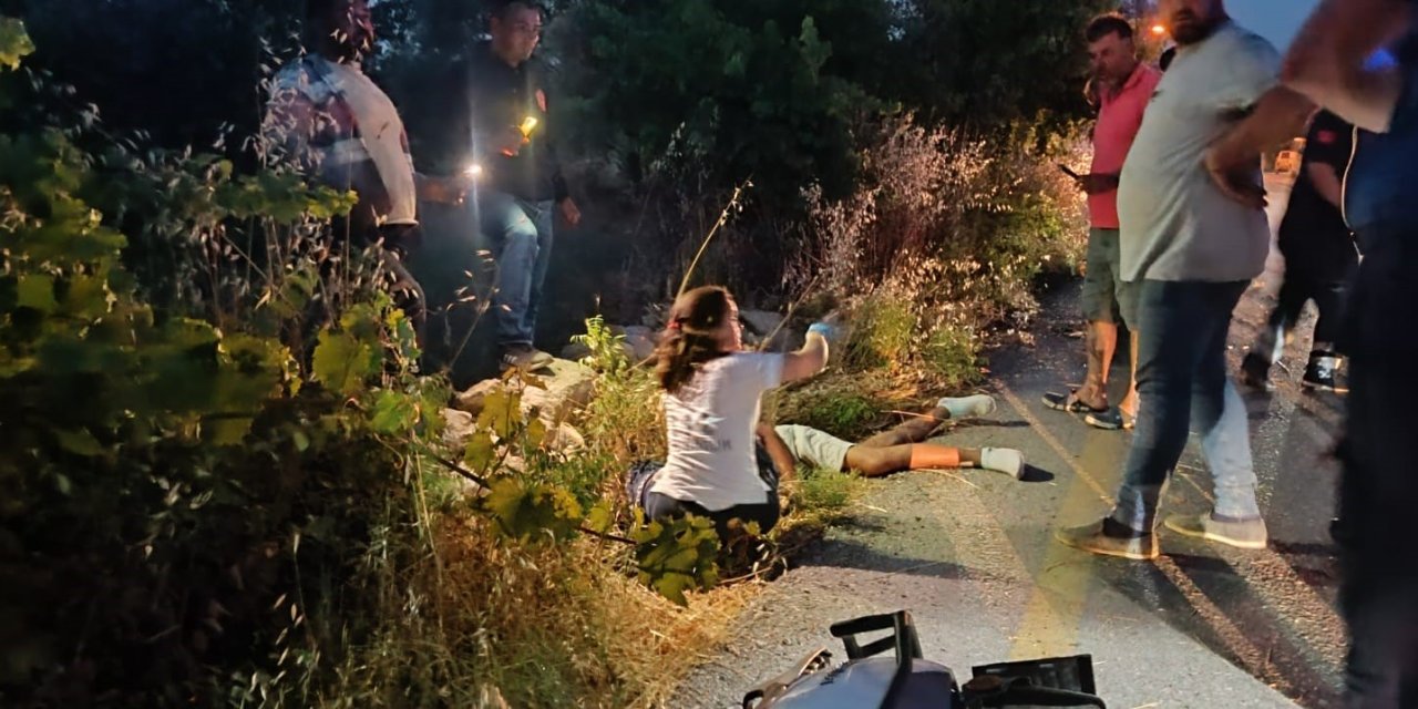 Bozdoğan’da motosiklet şarampole uçtu: 1 ağır yaralı