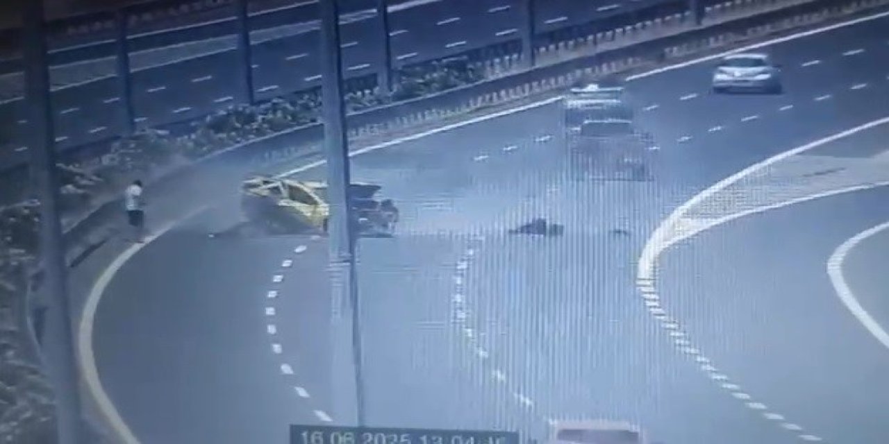 Feci kaza kamerada! Kaza yapan taksiye otomobil çarptı: 1 ölü