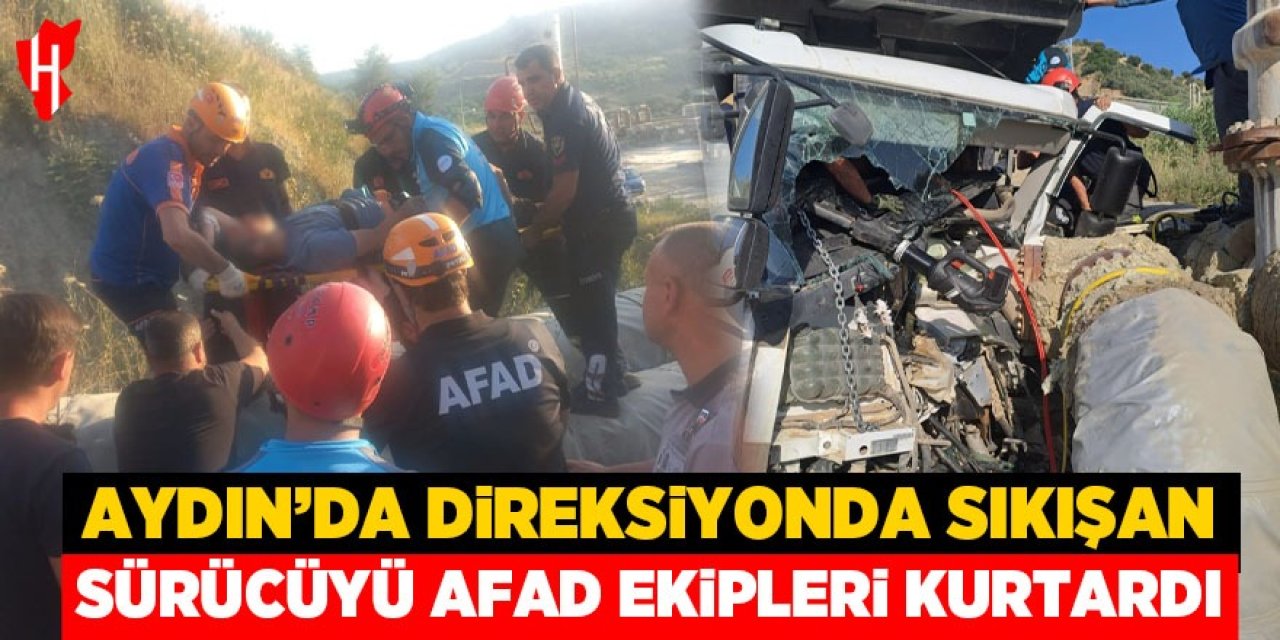 Direksiyonda sıkışan sürücüyü AFAD ekipleri kurtardı