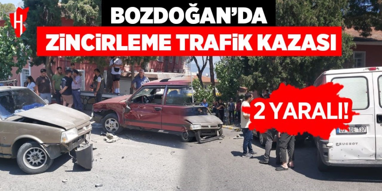 Bozdoğan'da zincirleme trafik kazası: 2 yaralı