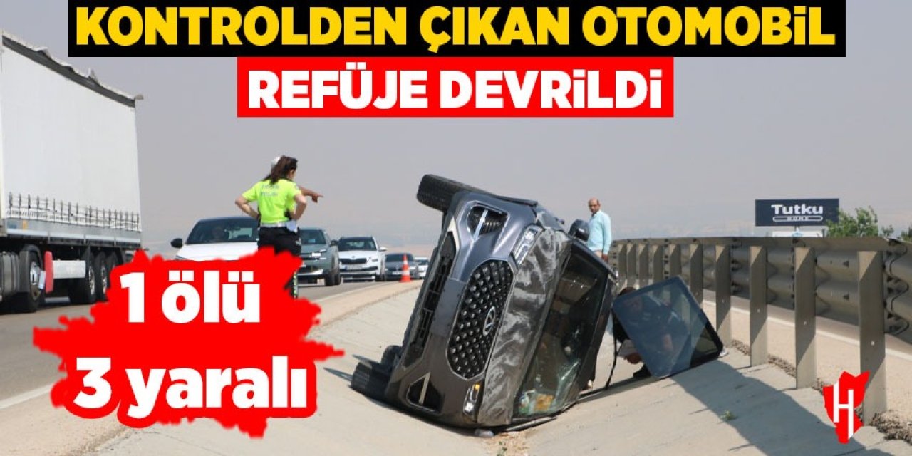 Kontrolden çıkan otomobil devrildi: 1 ölü, 3 yaralı