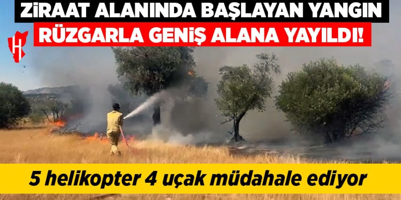Yangına 5 helikopter 4 uçak müdahale ediyor