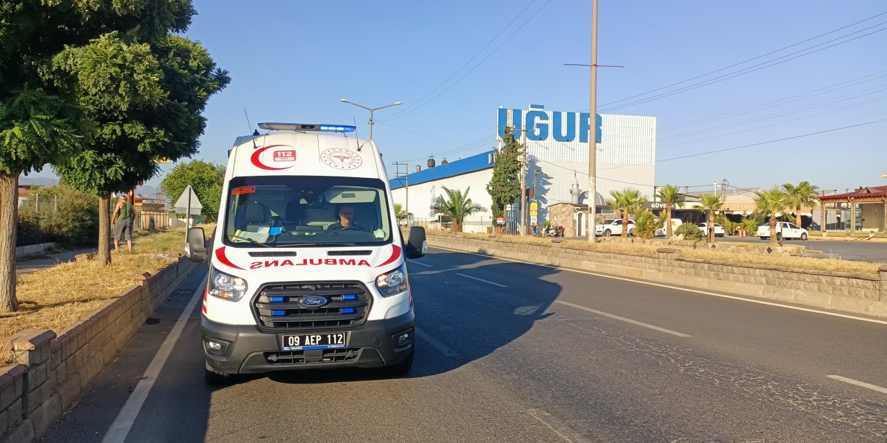 Nazilli’de Otomobil tarafından sıkışan motosiklet çiçekliğe çarptı: 1 Yaralı