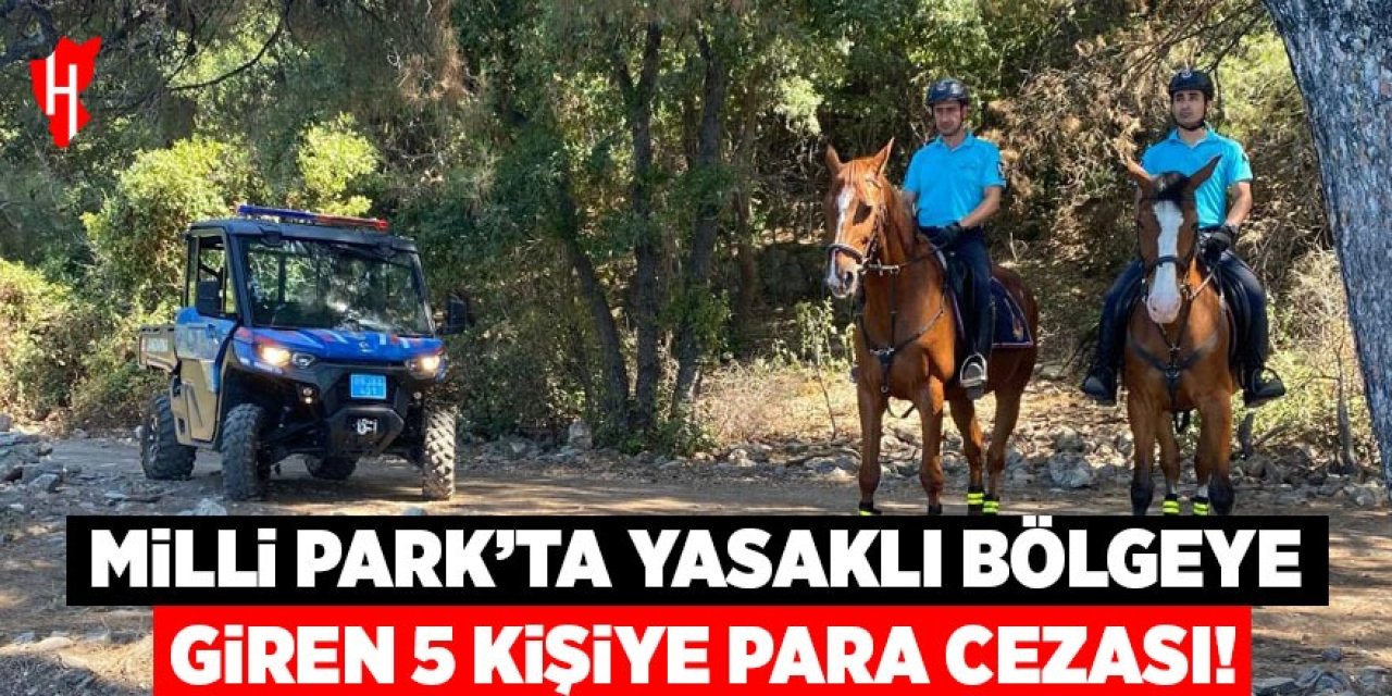 Milli Park'ta yasak bölgeye giren 5 kişiye para cezası uygulandı