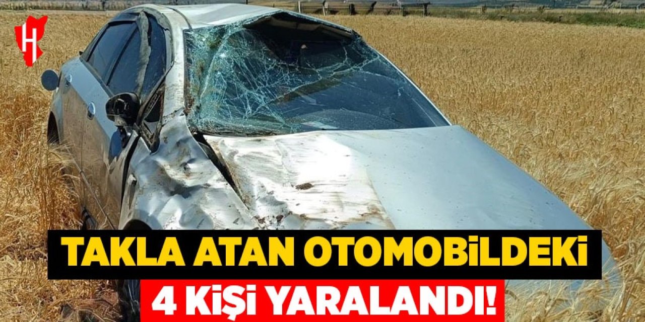 Kontrolden çıkan otomobil takla attı: 4 yaralı