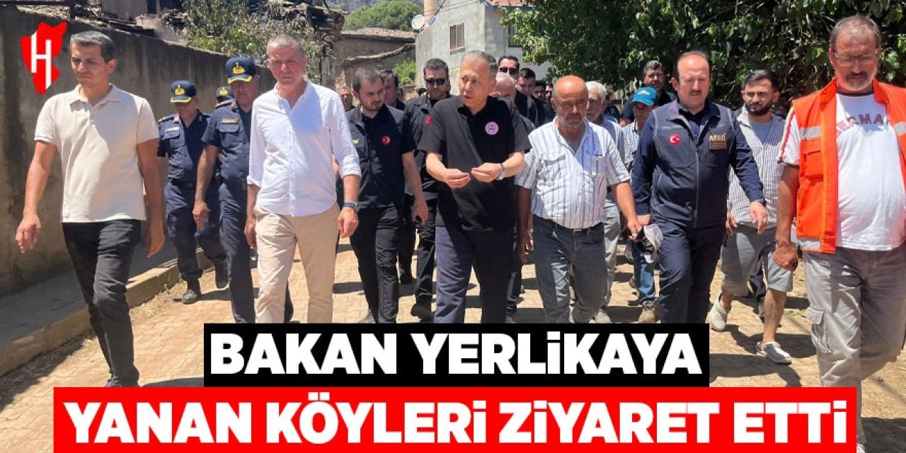 Bakan Yerlikaya yanan köyleri ziyaret etti