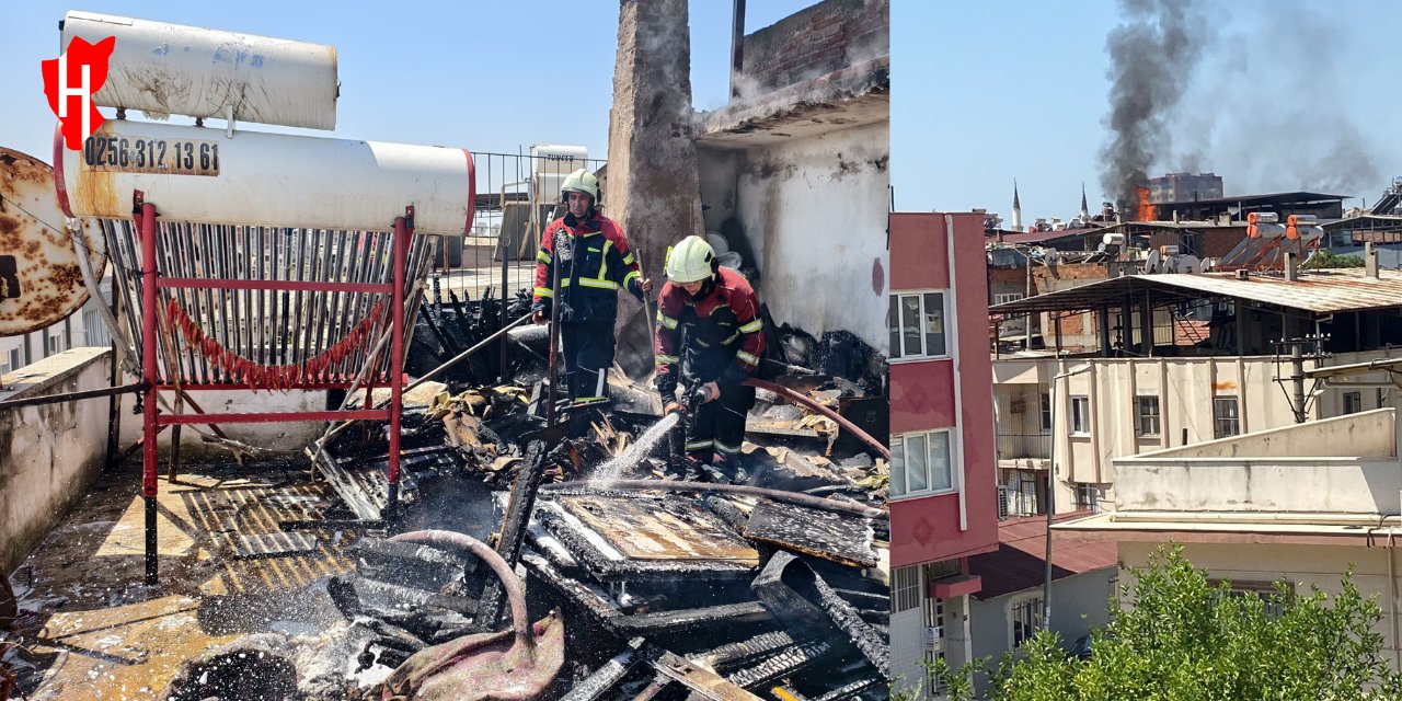 Patlıcan közlerken çatı alev aldı: Komşusunun battaniyesi hayat kurtardı