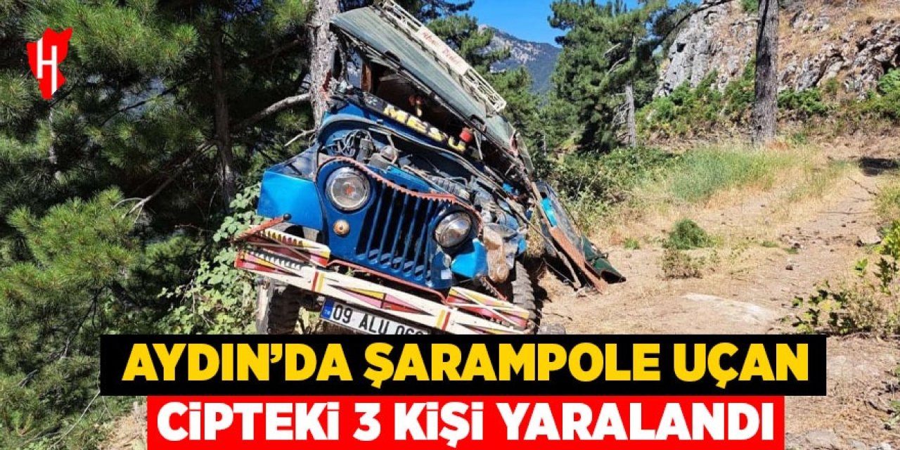 Aydın'da cip şarampole uçtu: 2'si ağır, 3yaralı