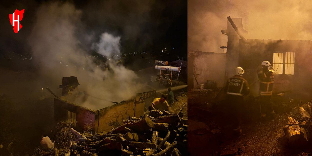 Karacasu’da korkutan yangın: İki ev kül oldu