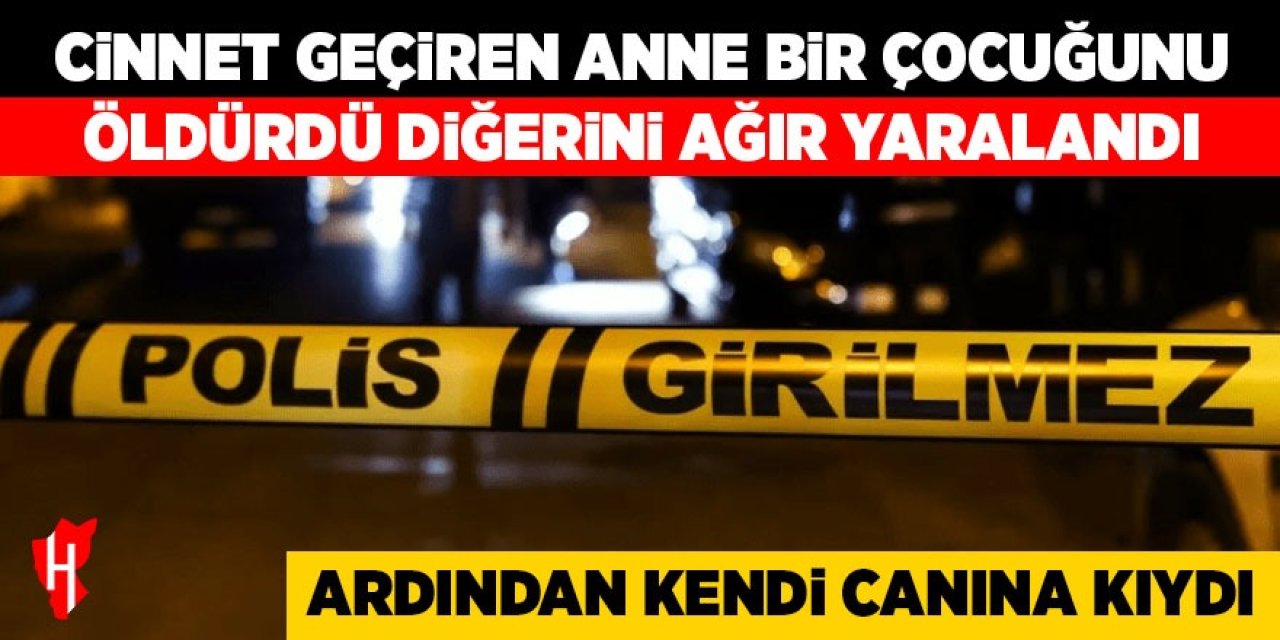 Cinnet geçiren anne bir çocuğunu öldürdü diğerini ağır yaraladı ardından canına kıydı