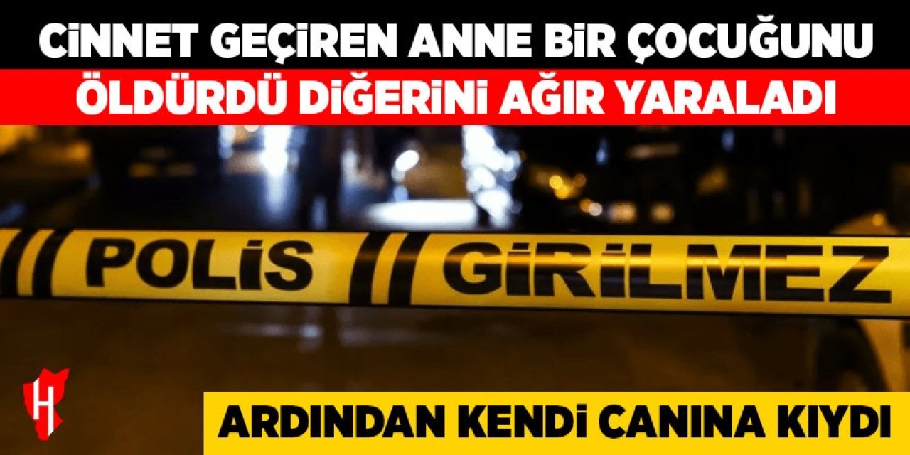 Cinnet geçiren anne bir çocuğunu öldürdü diğerini ağır yaraladı ardından canına kıydı