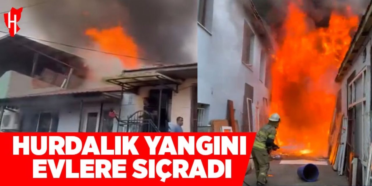 Hurdalık yangını evlere sıçradı