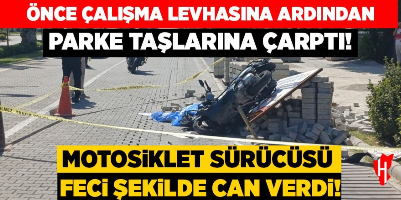 Motosiklet sürücüsü feci şekilde can verdi