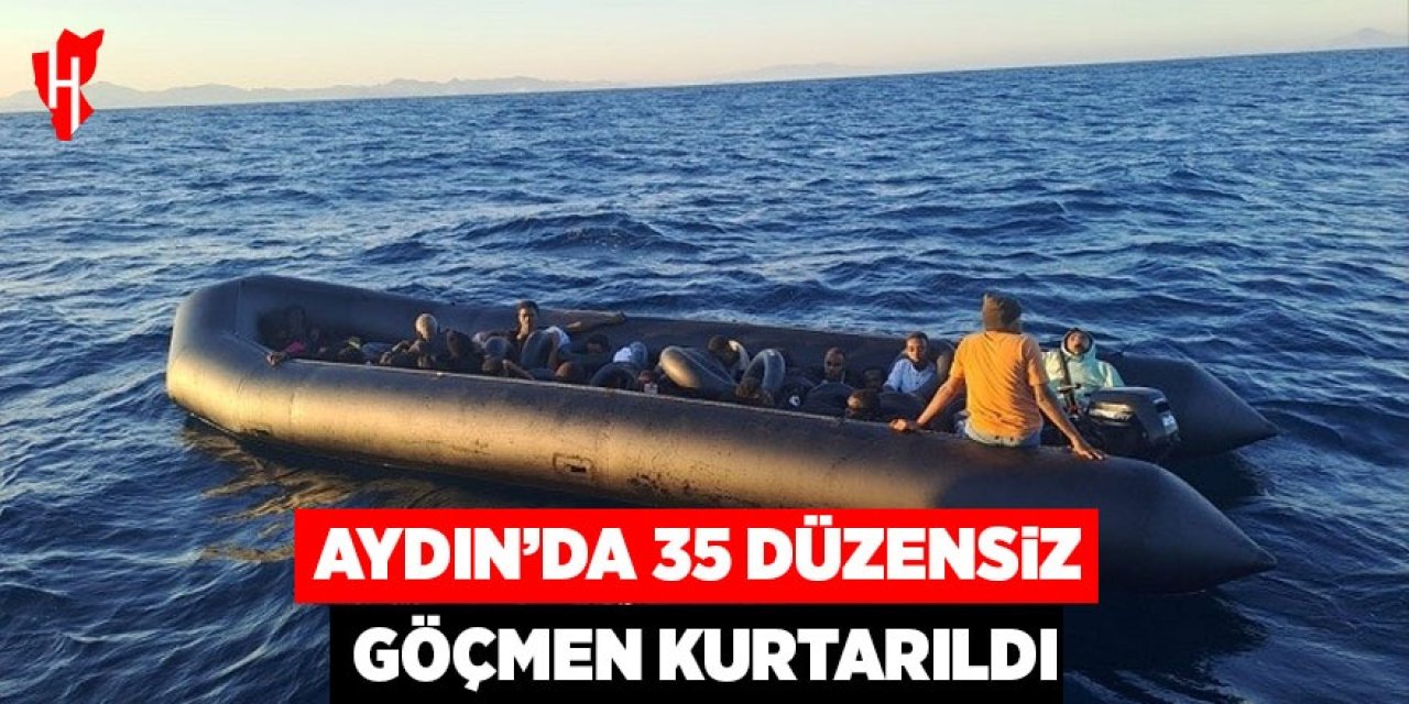 Aydın'da 35 düzensiz göçmen kurtarıldı
