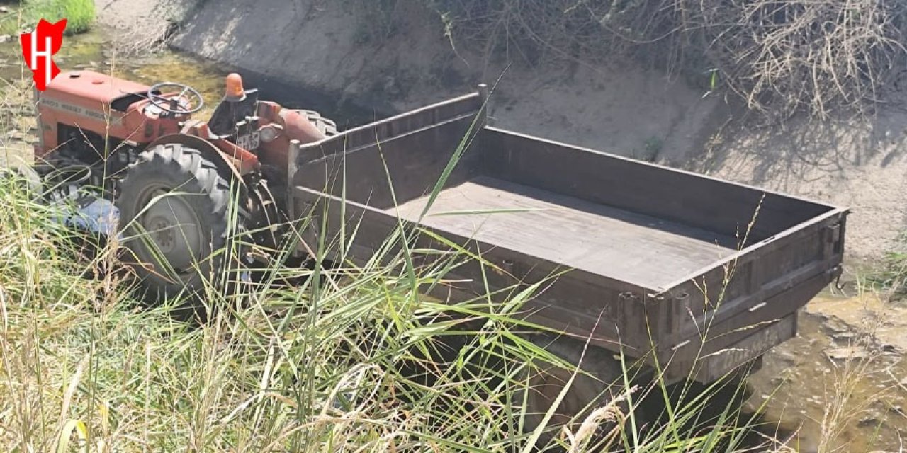 Sulama kanalına devrilen traktörün sürücüsü hayatını kaybetti