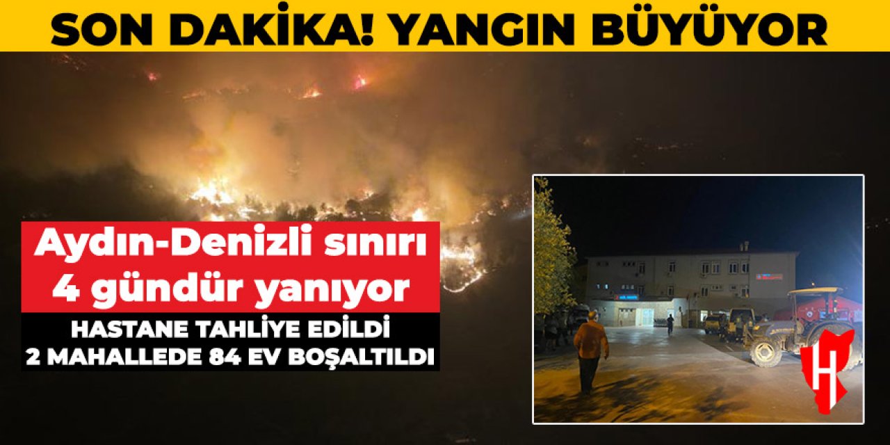 Aydın-Denizli sınırında yangın dehşeti' Hastane tahliye edildi, 84 ev boşaltıldı