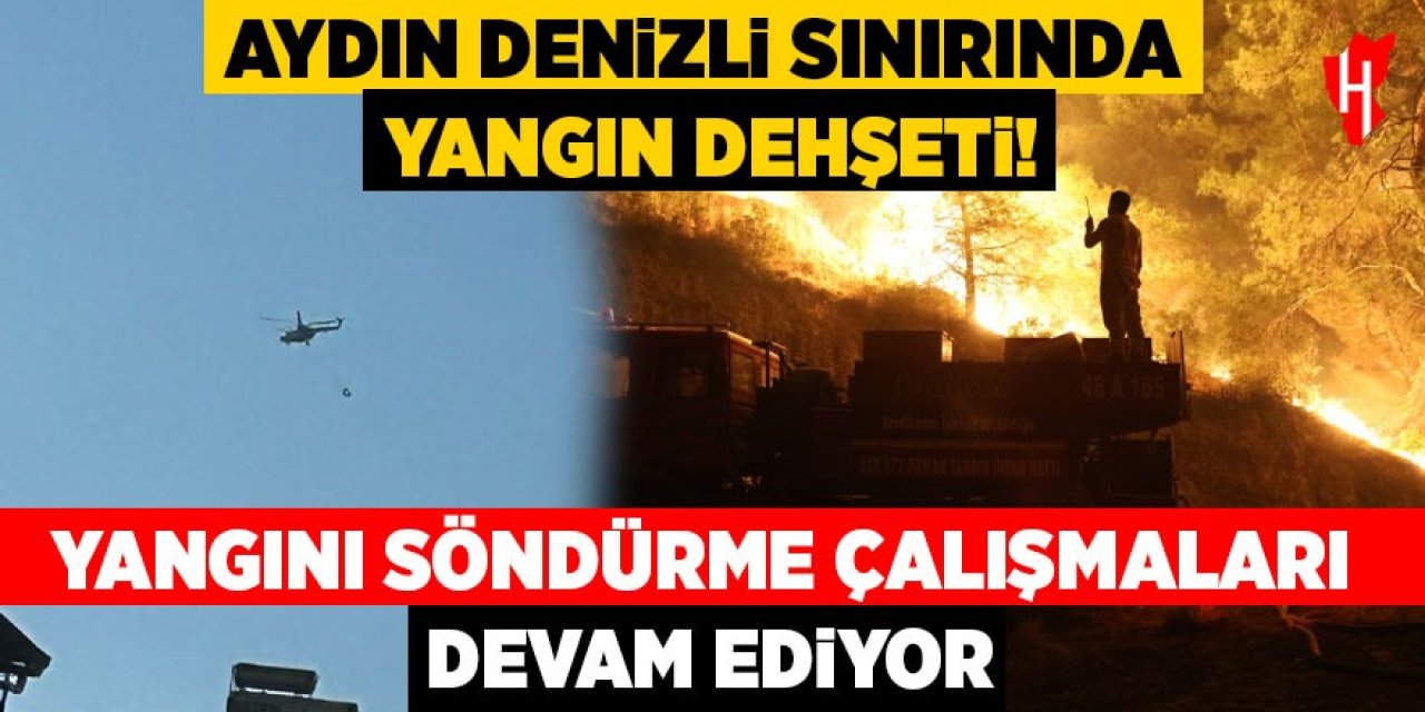 Aydın Denizli sınırındaki yangını söndürme çalışmaları devam ediyor