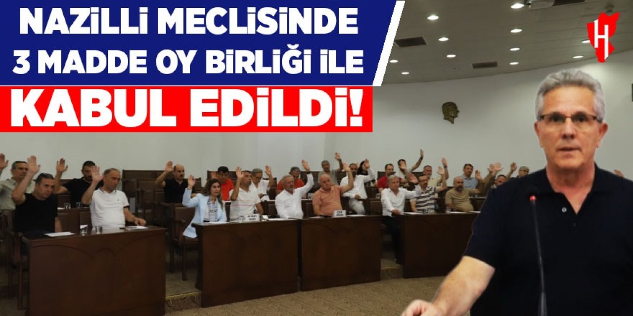 Nazilli meclisinde 3 madde oy birliğiyle kabul edildi