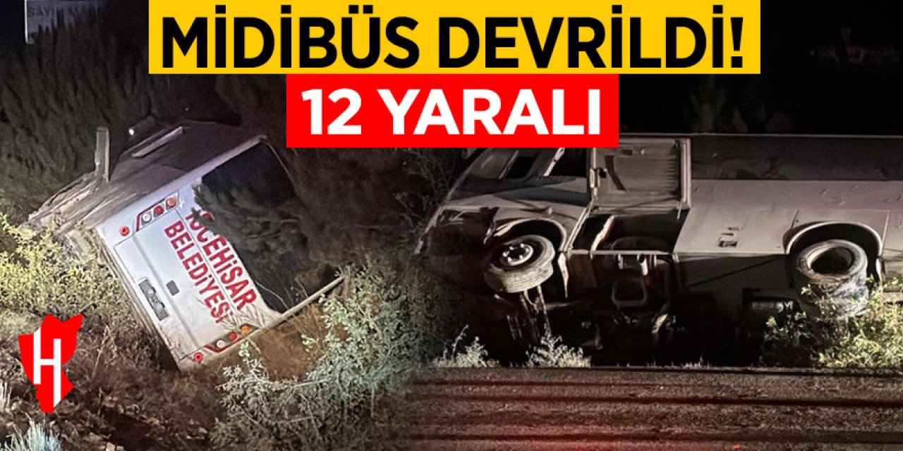 Midibüs devrildi! 12 yaralı