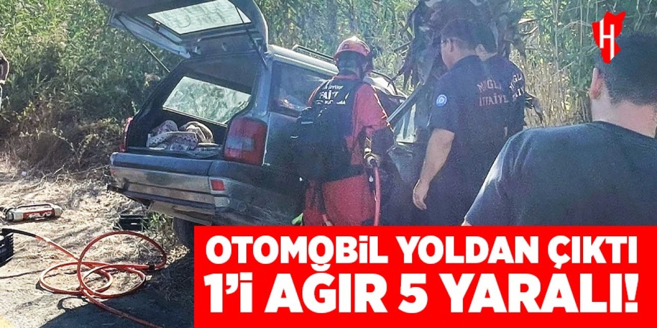 Otomobil yoldan çıktı: 1'i ağır 5 yaralı!