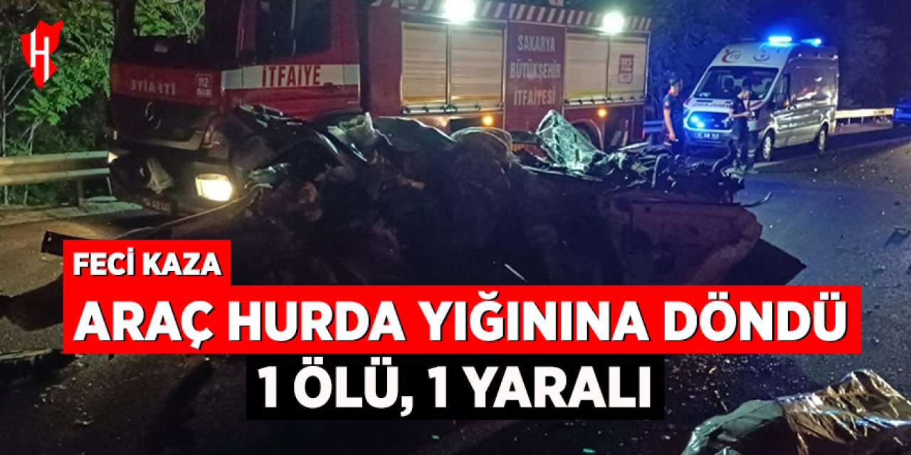 Araç hurda yığınına döndü: 1 ölü, 1 yaralı