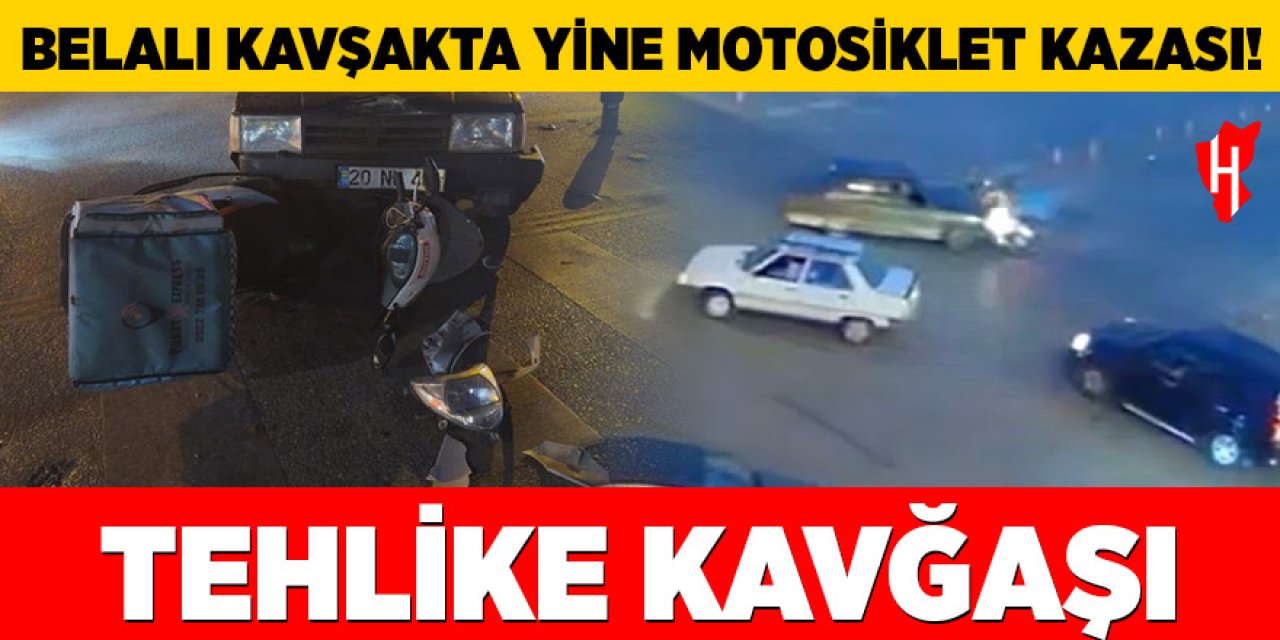 Belalı kavşakta birkaç dakika arayla iki kaza