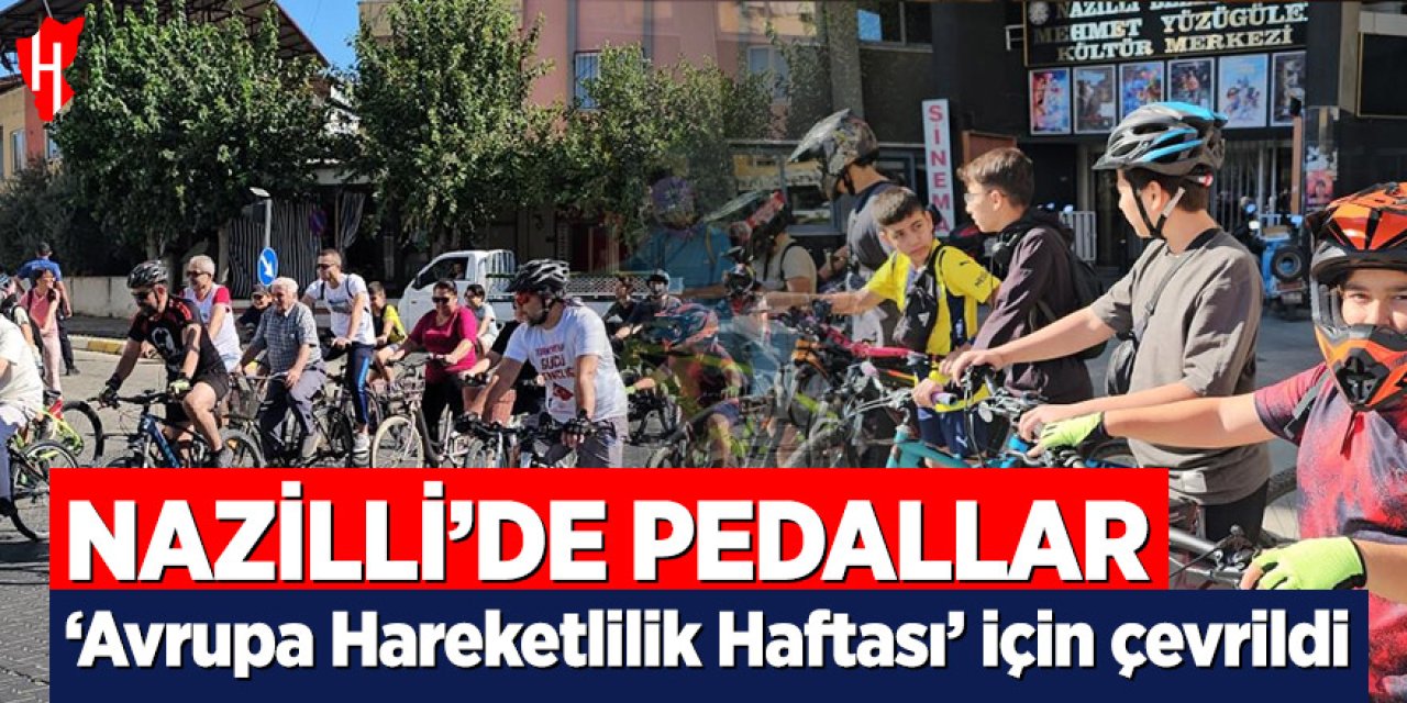 Nazilli'de bisikletçiler 'Avrupa Hareketlilik Haftası' kapsamında pedal çevirdi