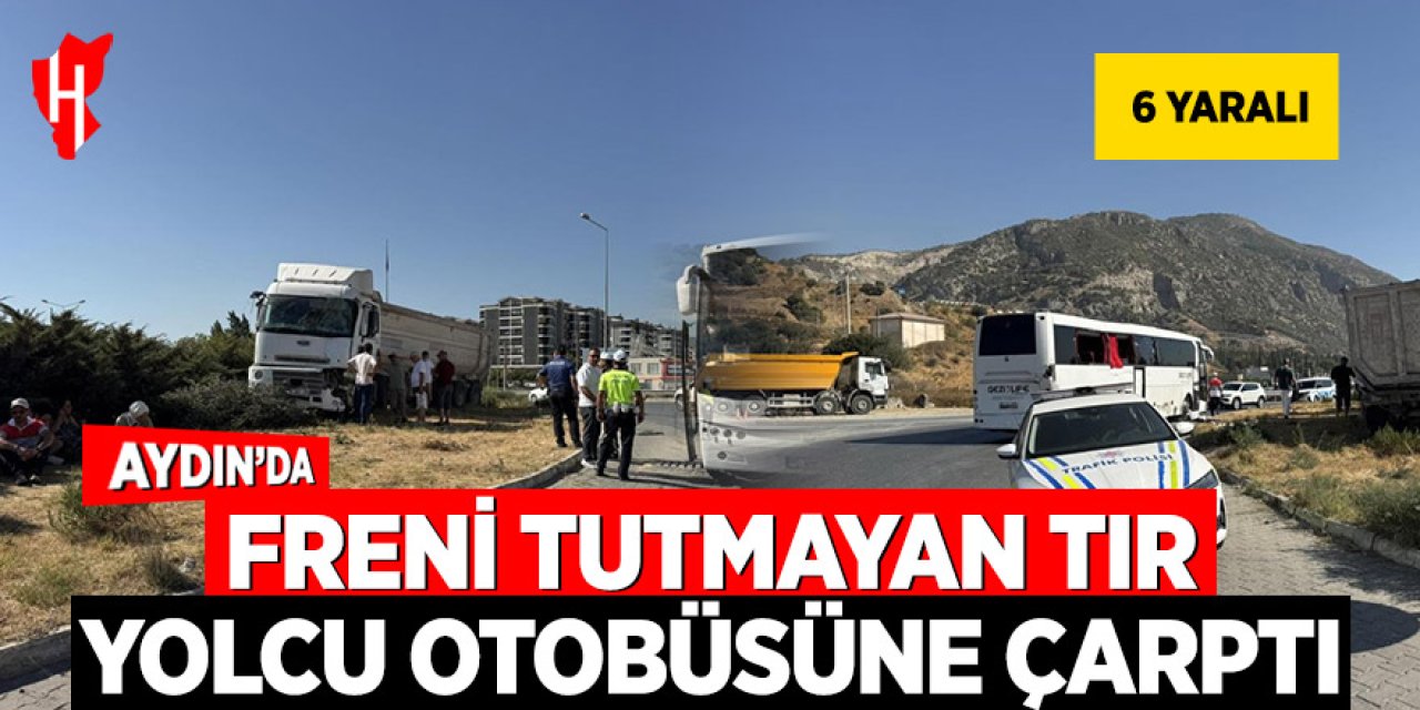Freni tutmayan tır yolcu otobüsüne çarptı: 6 yaralı