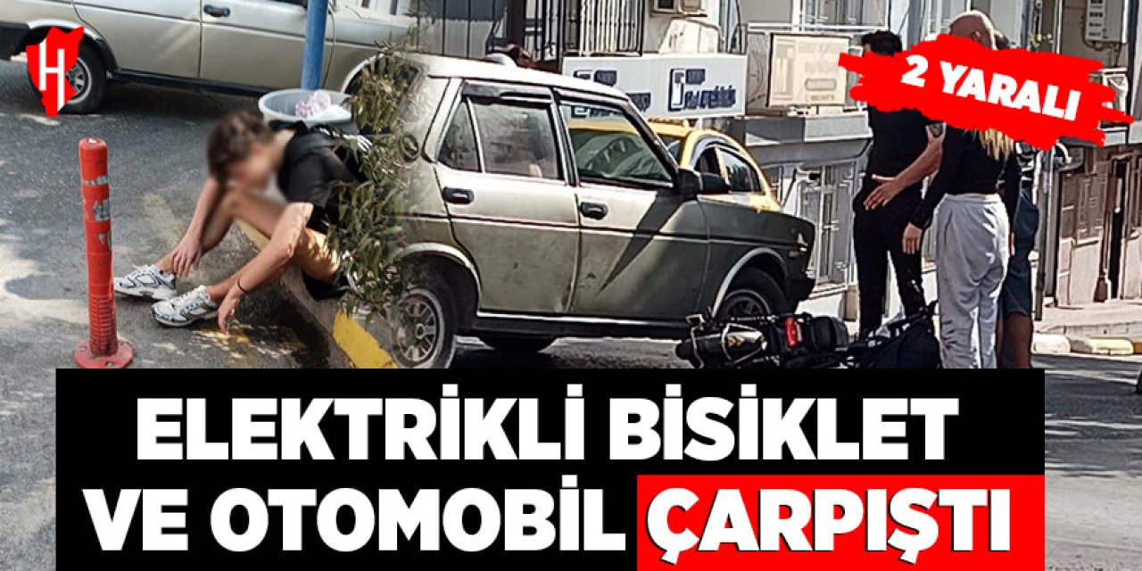 Elektrikli bisiklet ve otomobil çarpıştı: 2 yaralı