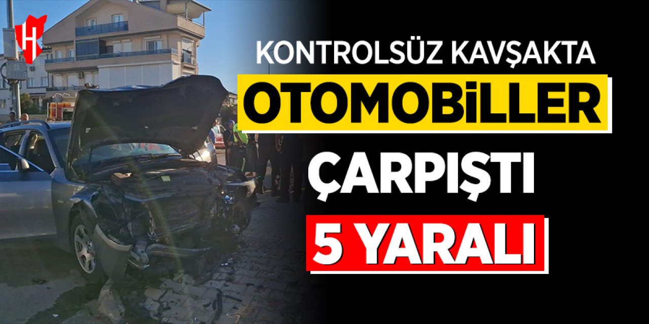 Kontrolsüz kavşakta kaza: 1'i ağır, 5 yaralı