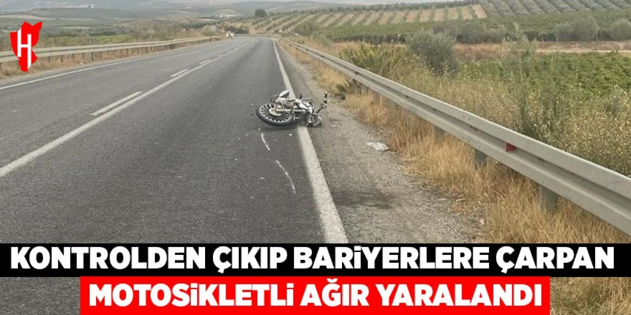 Kontrolden çıkıp bariyerlere çarpan motosikletli ağır yaralandı!