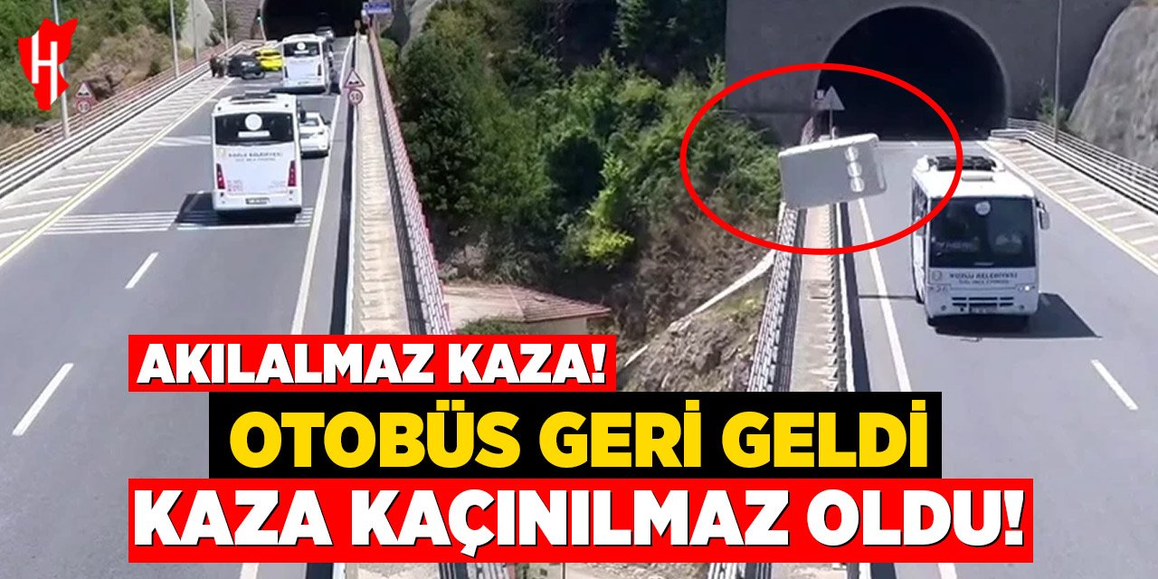 Otobüs geri manevra yaptı, tünel çıkışında kaza kaçınılmaz oldu