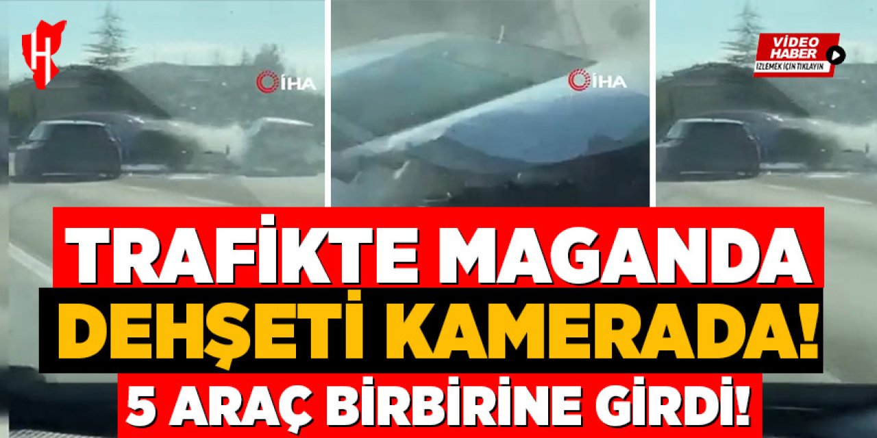 Otoyolda maganda dehşeti: 5 araç birbirine girdi