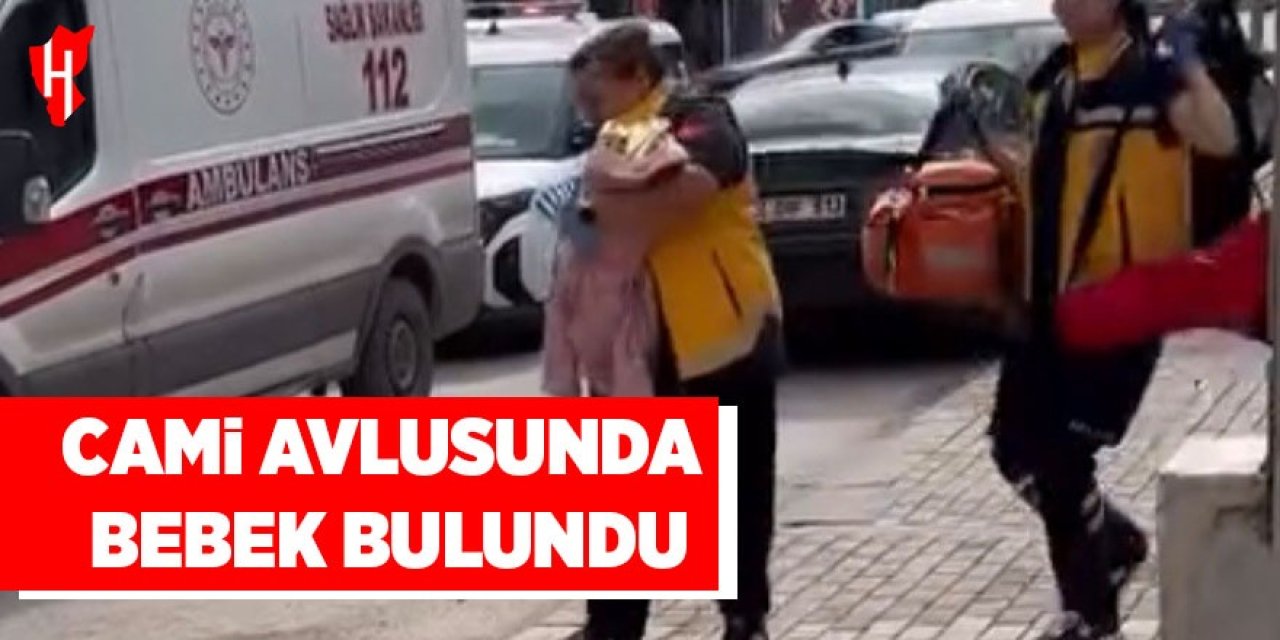 Cami avlusunda bebek bulundu