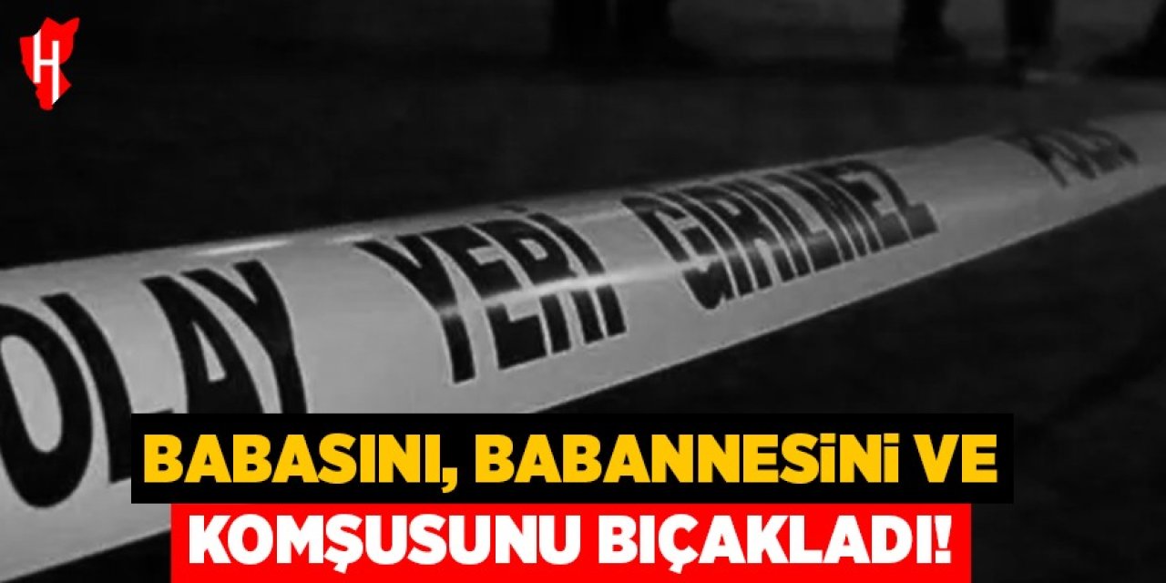 Babasını, babaannesini ve komşusunu bıçakladı!