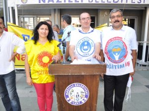 Nazilli’de öğretmenler 1 günlüğüne iş bıraktı