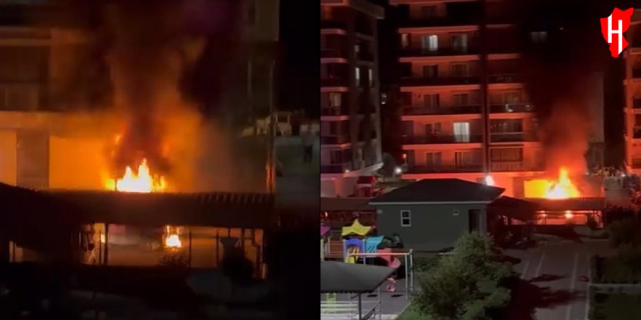 Nazilli'de korkutan yangın: Minibüs kullanılamaz hale geldi