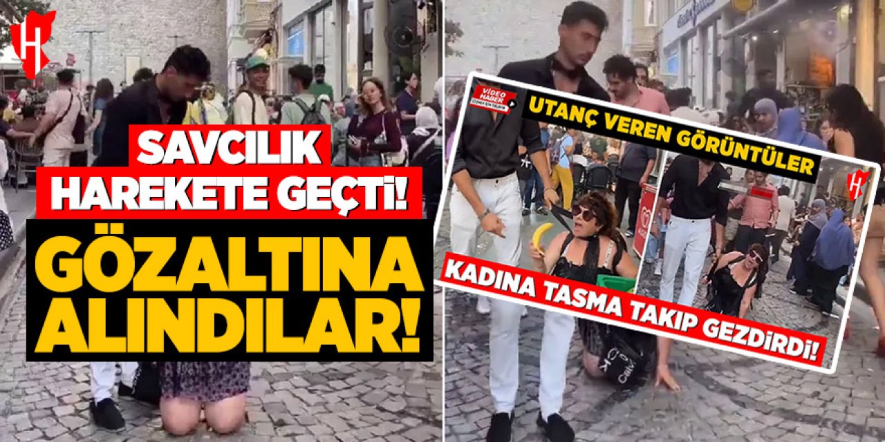 Kadına tasma takıp sokakta gezdirdi: Gözaltına alındılar