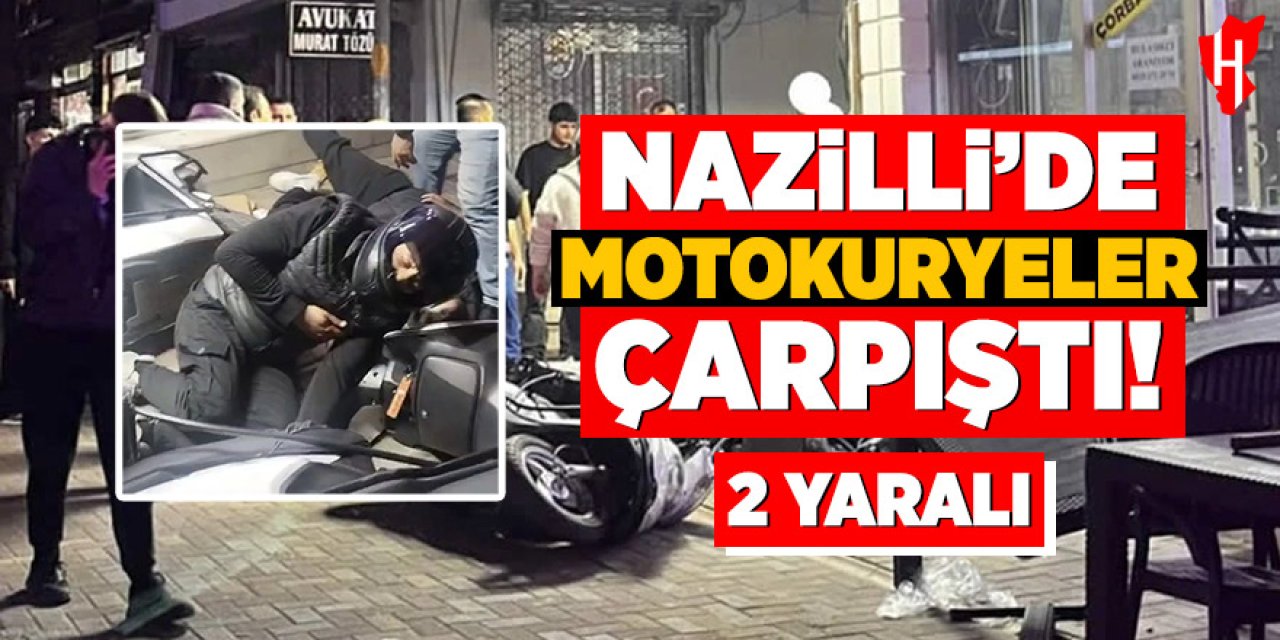 Nazilli’de iki motosikletli kurye çarpıştı: 2 yaralı