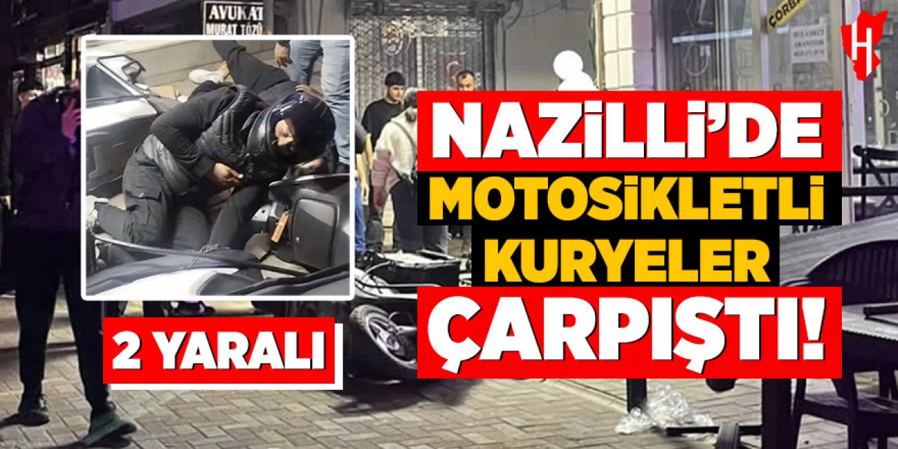 Nazilli’de iki motosikletli kurye çarpıştı: 2 yaralı
