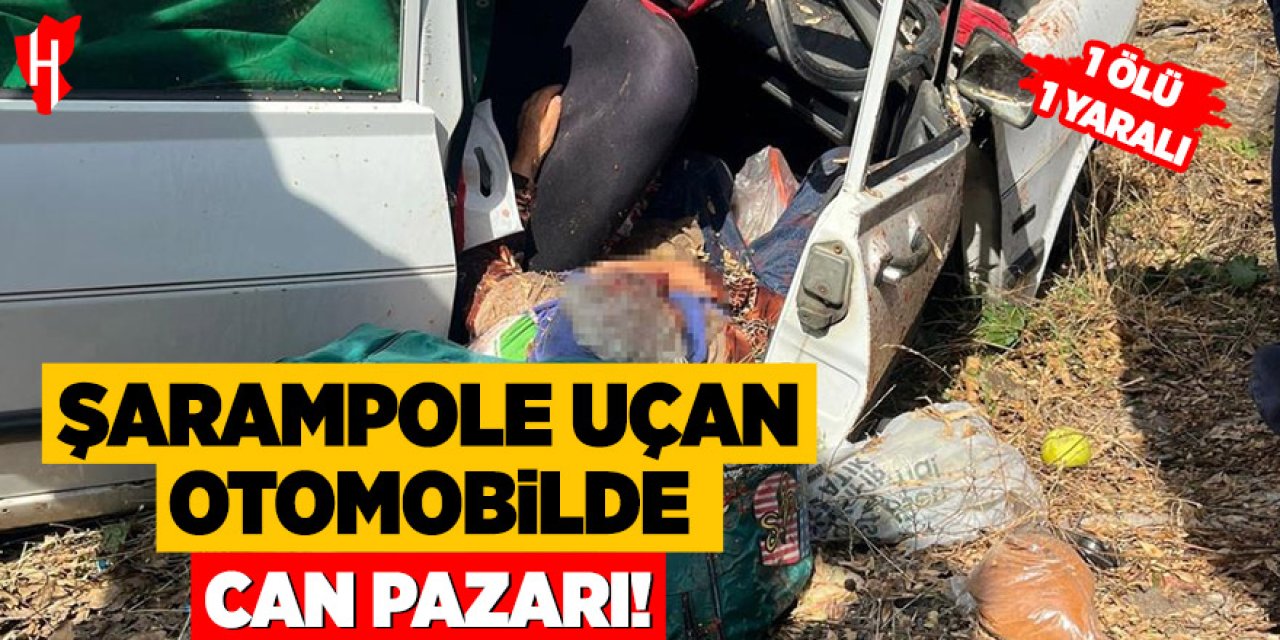 Şarampole uçan otomobilde can pazarı: 1 ölü, 1 ağır yaralı