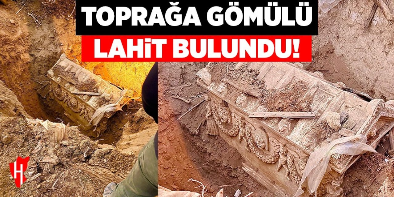 Toprağa gömülü halde sahte lahit buldu