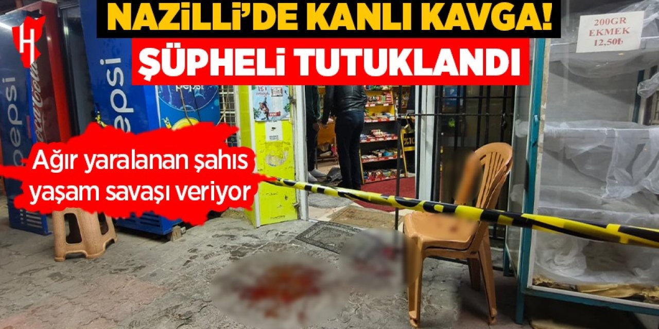 Nazilli'de tekel bayide kanlı kavga: Şüpheli tutuklandı