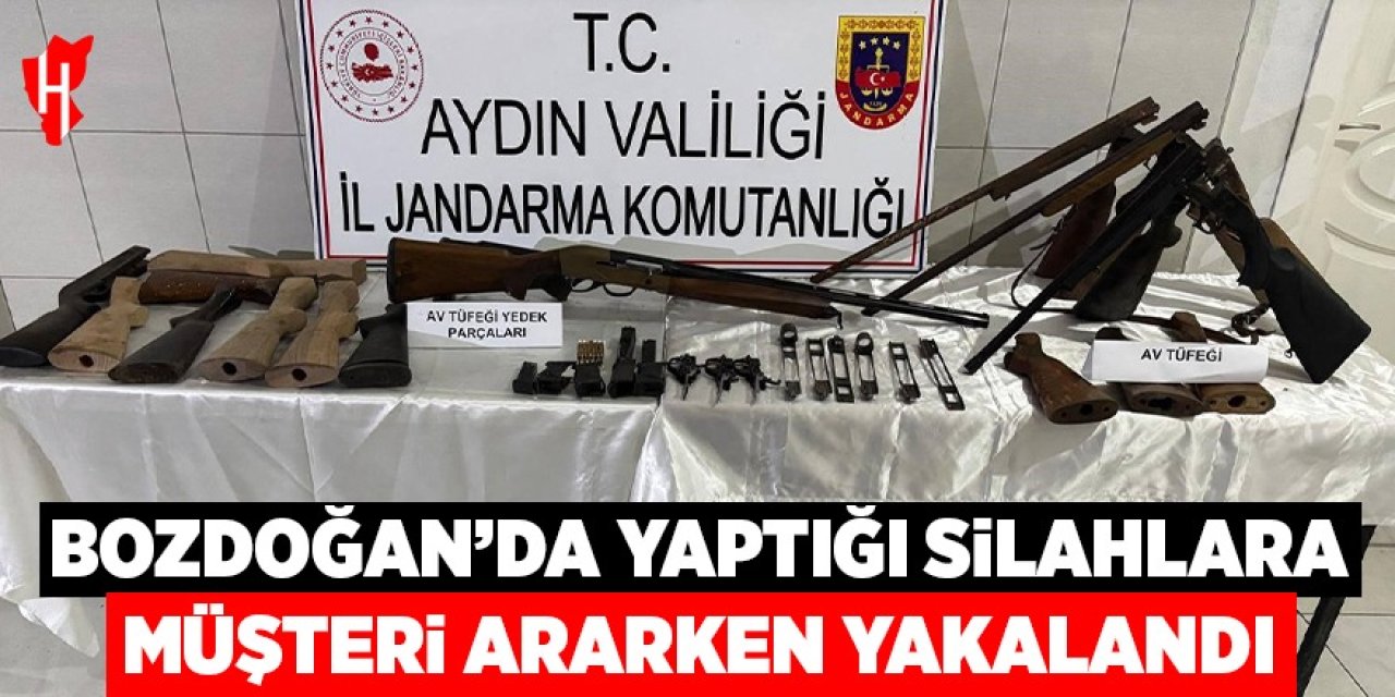 Bozdoğan'da yaptığı silahlara müşteri ararken yakalandı